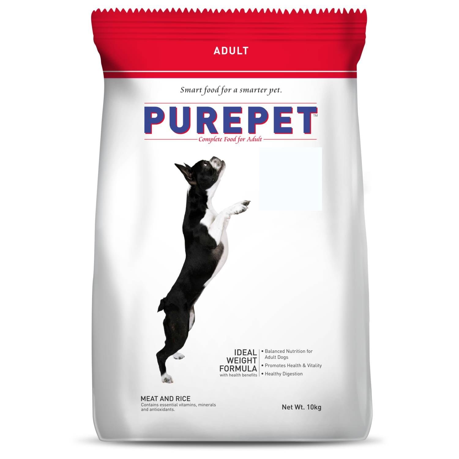 Purepet Adult Dry Dog Food 10kg | Meat & Rice Flavour | Promotes Health & Vitality | Immune Support | Healthy Digestion | Nut